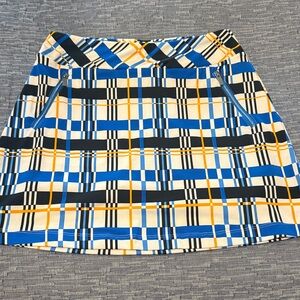 Blue & Yellow Plaid Women's Skort
